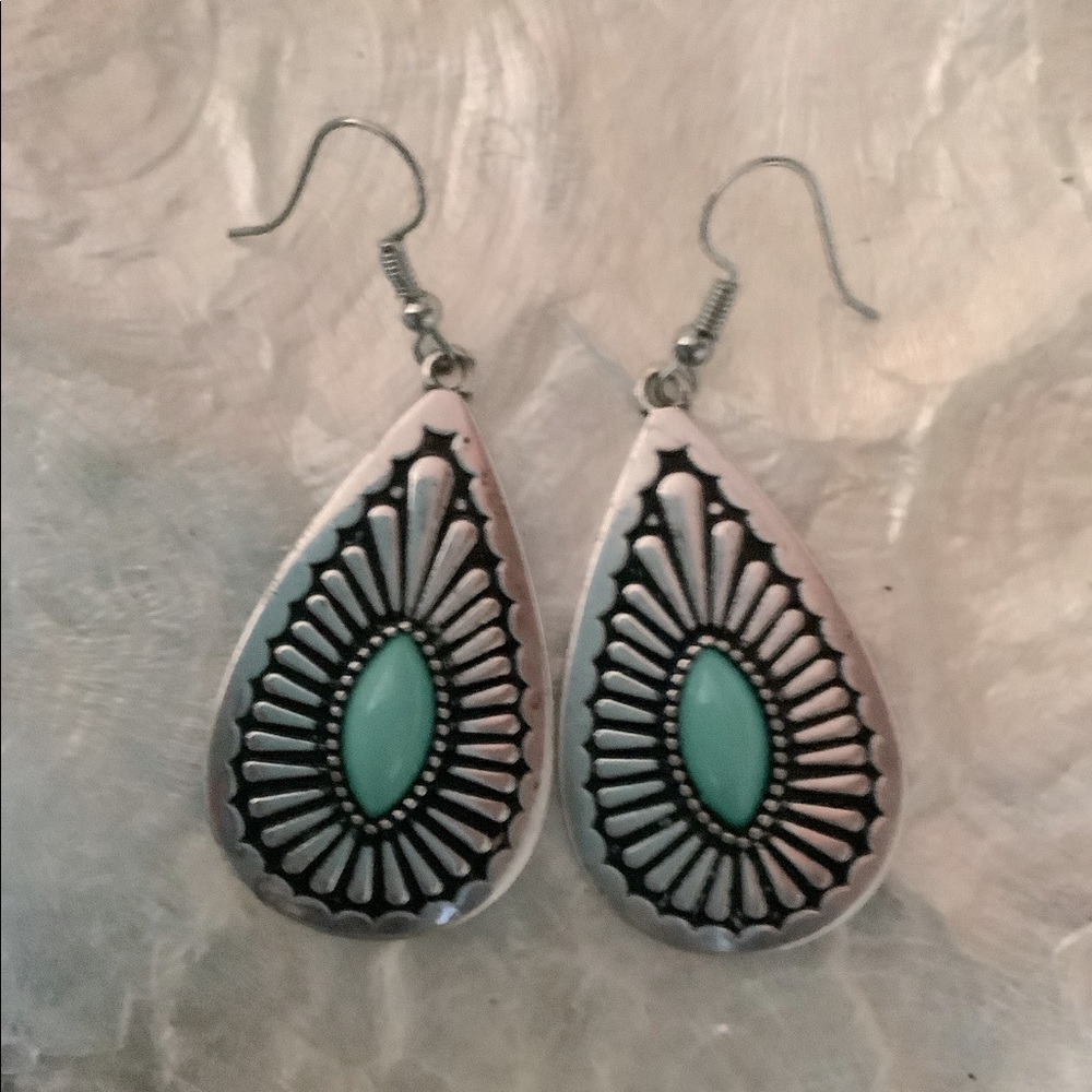Beautiful silver and turquoise style earrings💙
